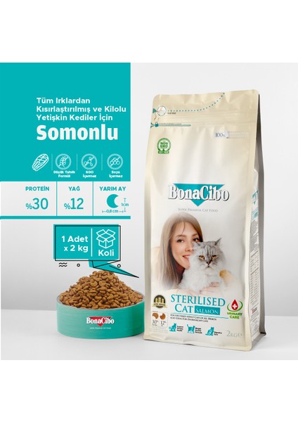 Adult Cat Sterilised Somonlu 2 kg