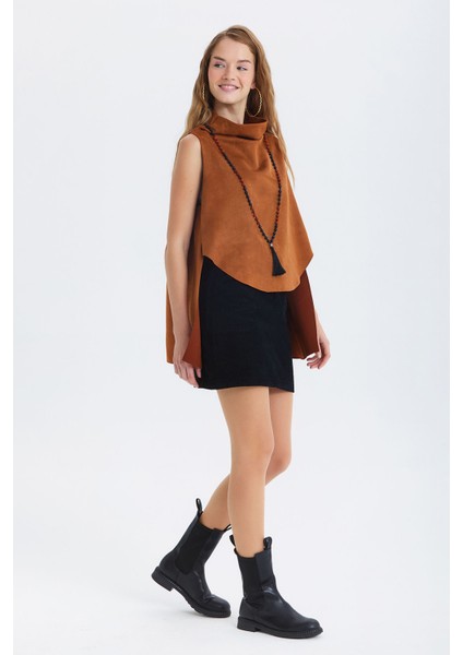 Süet Yaka Detaylı Bohem Bluz Kahverengi fiyatları