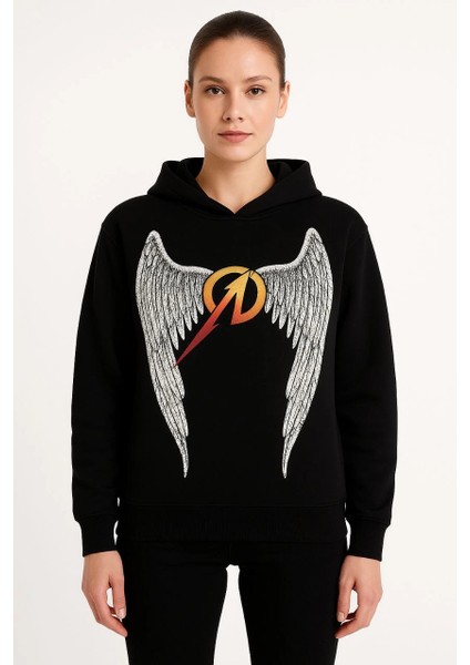 Metallica Iki Iplik Kapüşonlu Ön ve Arka Baskılı Hoodie - Siyah -Vlmr fiyatları