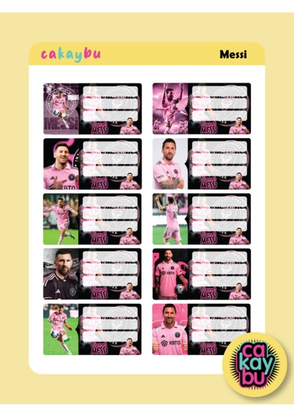 Messi Okul Defter Etiket Yapıştırma Sticker