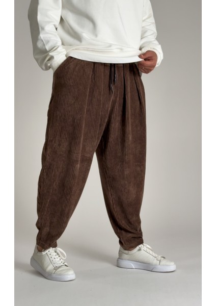 Pileli Kahve Erkek Yarım Şalvar COC2525