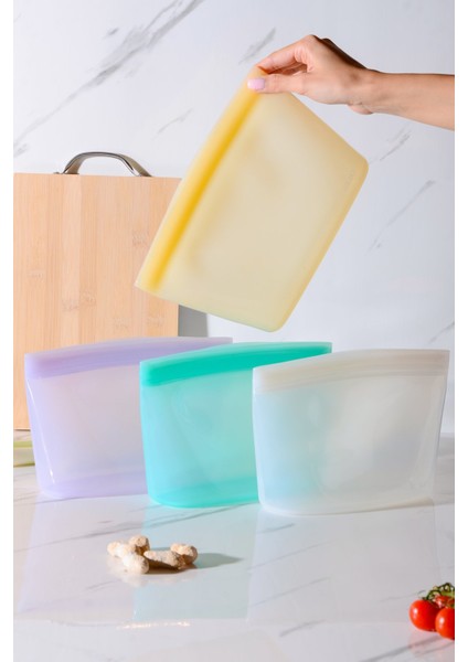 Lush Hava Sızdırmaz Kilitli Silikon Saklama Torbası 1500 ml | Sarı fırsatları