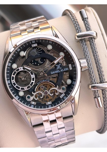 Otomatik Mekanizma Mehtap ve Güneş Kadranlı 2 Yıl Garantili Erkek Kol Saati OTM.13855.2