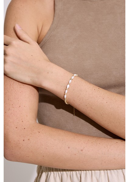 Sedefli Dorika Bileklik Gold