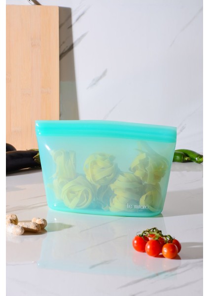 Lush Hava Sızdırmaz Kilitli Silikon Saklama Torbası 1500 ml | Yeşil