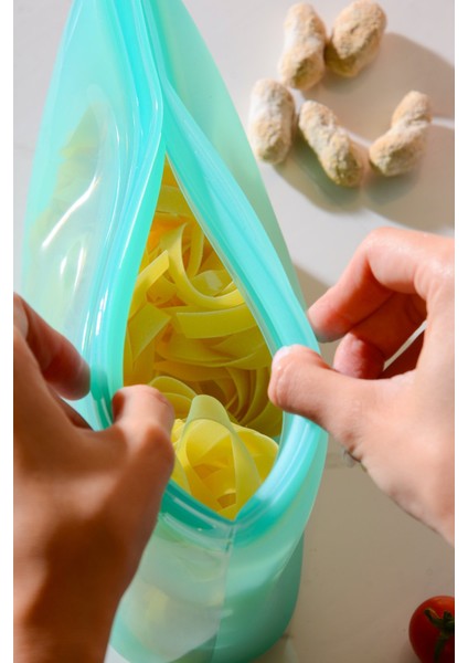 Lush Hava Sızdırmaz Kilitli Silikon Saklama Torbası 1500 ml | Yeşil modelleri