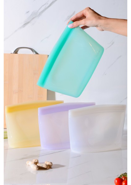 Lush Hava Sızdırmaz Kilitli Silikon Saklama Torbası 1500 ml | Yeşil fırsatları