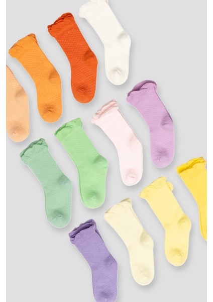 12 Çift Mevsimsel Pamuklu Kız Çocuk ve Bebek Soket Çorap fırsatları