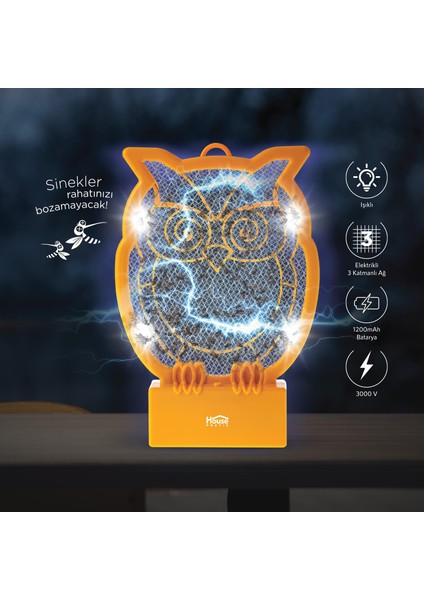 Polosmart HP59 Şarjlı Sinek Öldürücü 3000V 3 Katmanlı modelleri