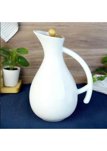 Fiona Bambu Kapaklı Porselen Yağlık 1000 ml