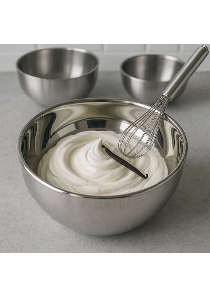 3'lü Paslanmaz Çelik Çift Çidarlı Karştırma Kabı 14-16-18 cm modelleri