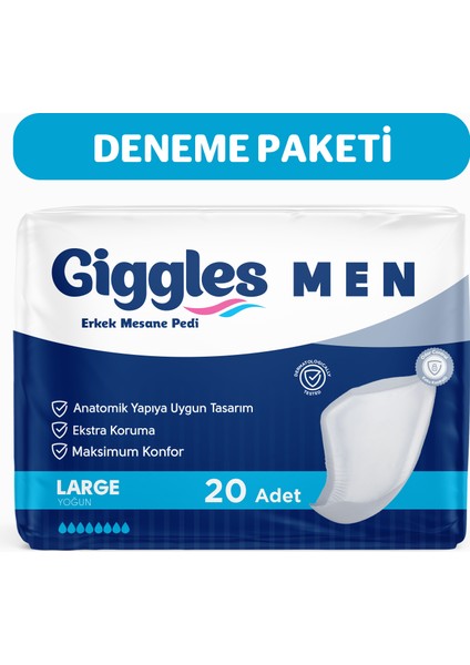 Yetişkin Erkek Mesane Pedi - L Beden - 1 Paket 20 Adet