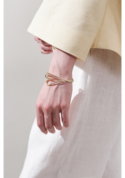 Kalp Detaylı Ayarlanabilir Bileklik Gold