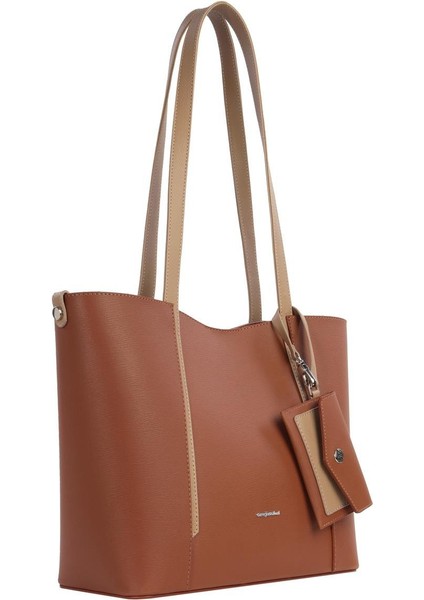 Kartlık Charm Detaylı Kadın El – Omuz Çantası - 7604 - Taba/vizon fiyatları