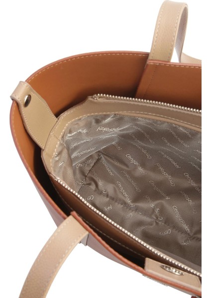 Kartlık Charm Detaylı Kadın El – Omuz Çantası - 7604 - Taba/vizon modelleri