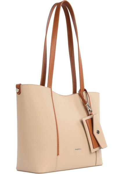 Kartlık Charm Detaylı Kadın El – Omuz Çantası - 7604 - Vizon/taba fiyatları