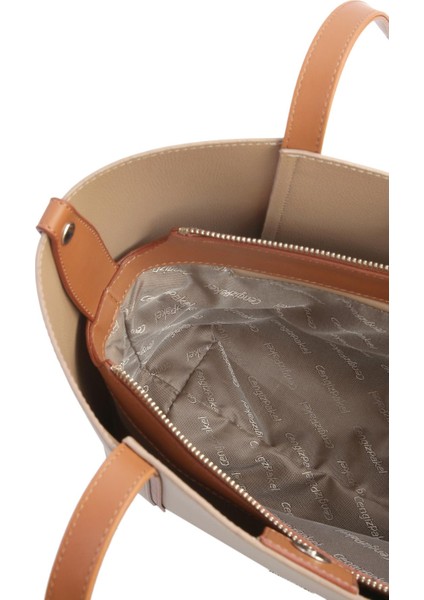 Kartlık Charm Detaylı Kadın El – Omuz Çantası - 7604 - Vizon/taba modelleri