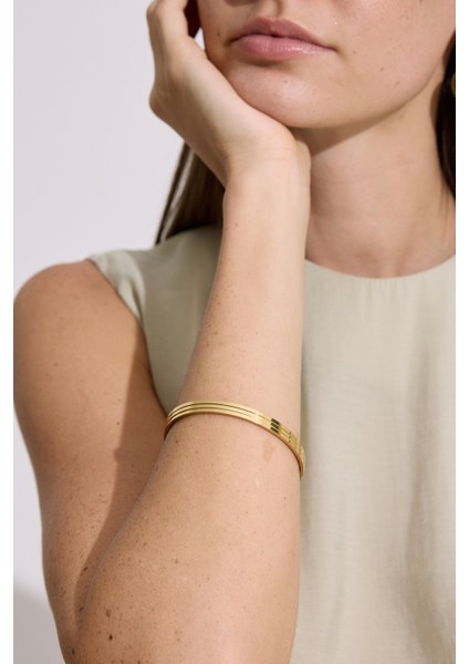 Three Piece Bilezik Gold