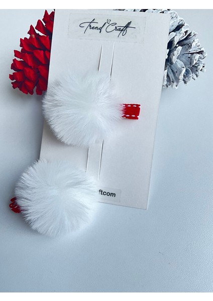 Beyaz Ponponlu 2’li Klips Toka modelleri