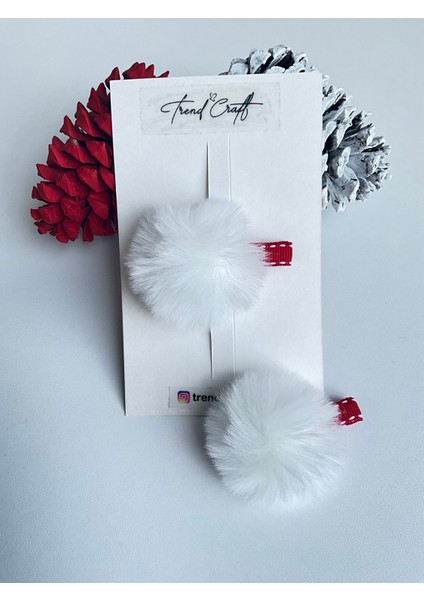 Beyaz Ponponlu 2’li Klips Toka indirimleri