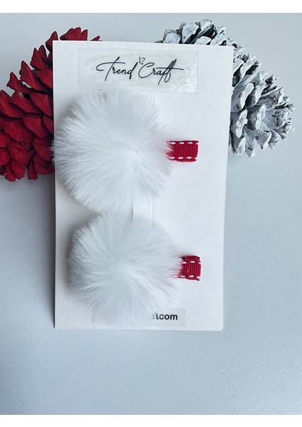 Beyaz Ponponlu 2’li Klips Toka