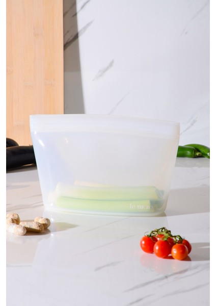 Lush Hava Sızdırmaz Kilitli Silikon Saklama Torbası 1500 ml | Şeffaf