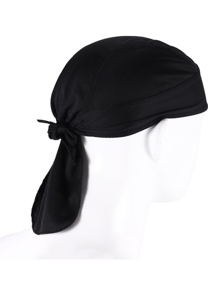 Hızlı Kuruyan Başörtüsü Saf Bisiklet Şapkası Yazlık Erkek Kapüşonlu Kafa Bandı Siyah (Yurt Dışından)