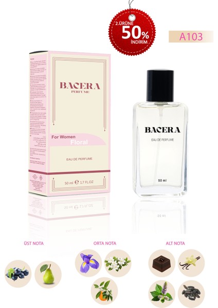 Bacera A103 Floral Kadın Parfüm 50 ml