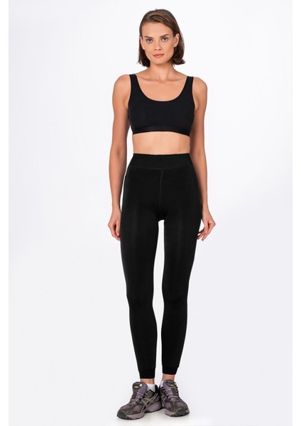 Kadın Termal Peluş Tayt | Siyah