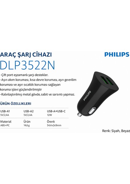 Çift USB Araç Şarj Cihazı – 2.4A Hızlı Şarj, Çift Çıkışlı Oto Şarj Adaptörü modelleri