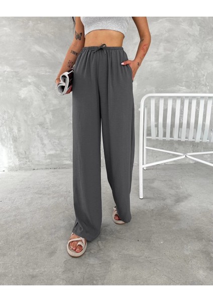 Ayrobin Oversize Kadın Pantalon - Füme -Vlmr fırsatları