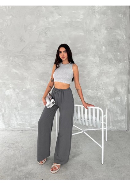Ayrobin Oversize Kadın Pantalon - Füme -Vlmr indirimleri