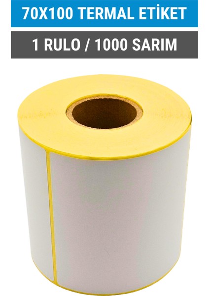 70x100mm Termal Etiket | 1 Rulo | 1000 Sarım | Ribonsuz | Kargo, Lojistik, Depo | Yapışkanlı