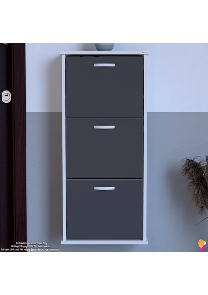 Varbi Asma Kapı Önü 52X 115X 26 Cm’ Lik 3 Düşer Kapak 6 Göz Bölmeli Ayakkabılık fırsatları