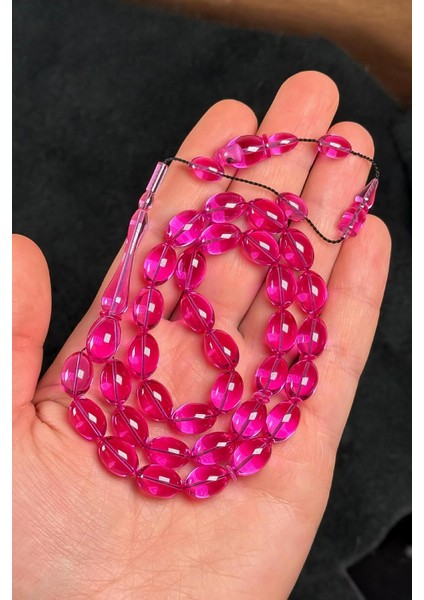 Üst Düzey Malzeme ve Işçilik Pembe Ateş Kehribar Tesbih modelleri