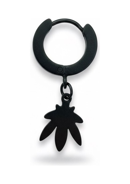 Yaprak Figürlü Çelik Halka Küpe