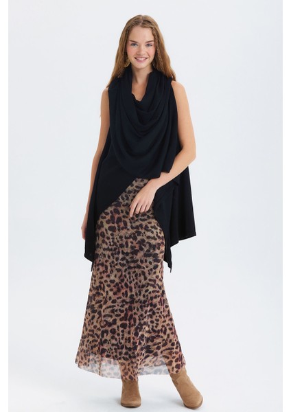 Dökümlü Salaş Triko Yelek Siyah modelleri