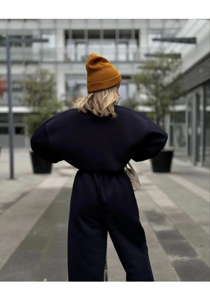 Bisiklet Yaka Üç Iplik Sweat Takım - Siyah -Vlmr modelleri