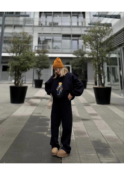 Bisiklet Yaka Üç Iplik Sweat Takım - Siyah -Vlmr fırsatları