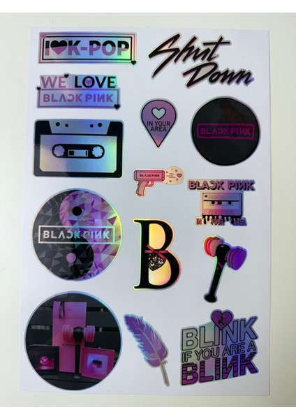 Blackpınk K-Pop Hologram Sticker Seti (14 Parça) – Laptop, Defter, Telefon Için Etiket fiyatları