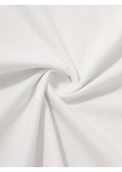 20/1 Penye Compack Palmiye Ön Baskılı Oversize Bisiklet Yaka Kısa Kol Yazlık T-Shirt - Beyaz -Vlmr fırsatları