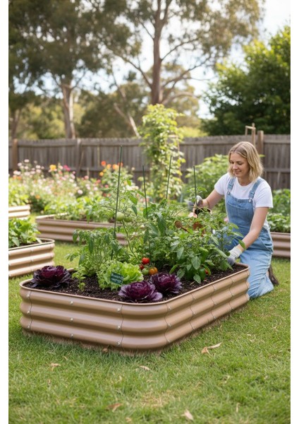 Modüler Yükseltilmiş Bahçe Yatağı Yükseltilmiş Sebze Yatağı No:7 (140X85) Bej