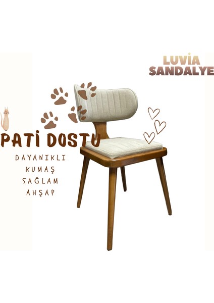 Luvia Sandalye Gürgen Ahşap Sandalye Modern Hafif Tasarım