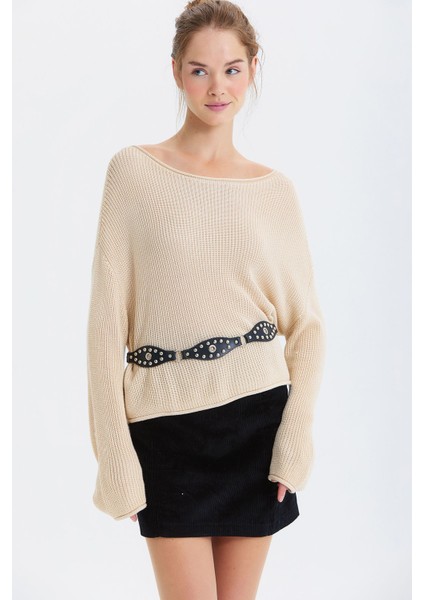 Halkalı bohem kemer Siyah