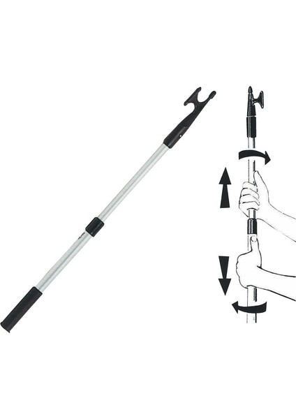 Teleskopik Gönder Kancası Siyah 115-200 cm Tekne Yat
