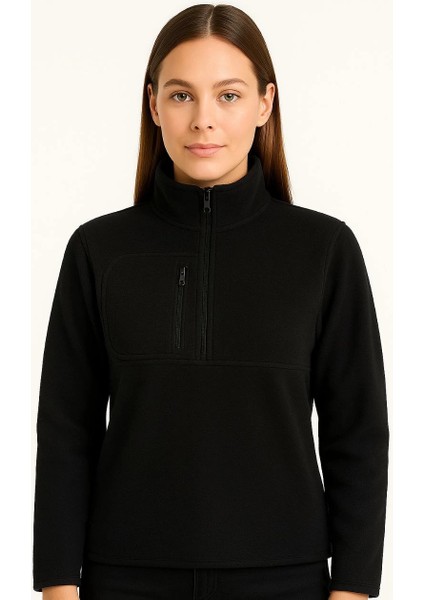 Kadın Polar Kazak - Siyah -Vlmr