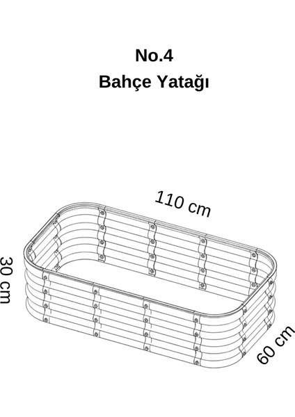 Modüler Yükseltilmiş Bahçe Yatağı Yükseltilmiş Sebze Yatağı No:4 (110X60) Bej