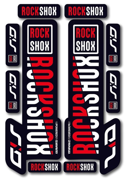 Rockshox Maşa Sticker | Bisiklet Ön Çatal Stickerı | 10 Parça Etiket