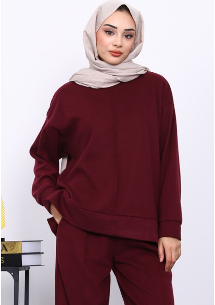 Mürdüm Üst ve Pantolonu Nervür Dikişli Selanik Takım modelleri