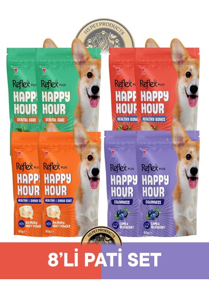 Plus Happy Hour 8'li Köpek Maması Pati Set 2 / 8X60GR